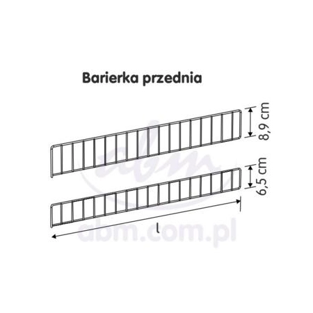 Barierka przednia niska 6,5 cm. do modułu 97,8 cm.
